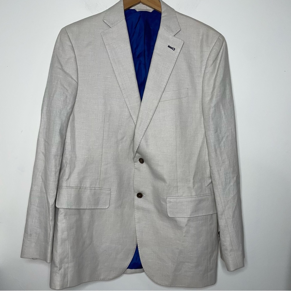 Vineyard Vines Mens Linen Blend Blazer Sport Coat Jacket 2 Button Size 40L
